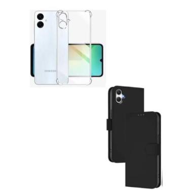 Imagem de Capa Carteira Flip + Capa TPU Transparente Para Samsung Galaxy A07 - L