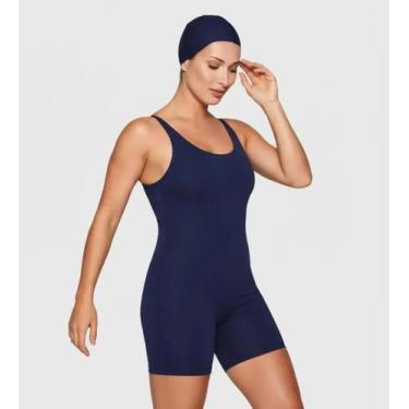 Imagem de Kit Para Hidroginástica, Maiô Shortinho + Touca, Plus Size, Até o 56 -