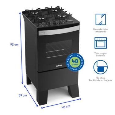 Imagem de Fogão Itaglass Plus 4Bocas Com Acendimento Automático e Mesa de Vidro 