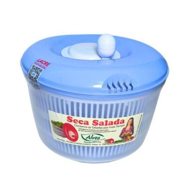 Imagem de Centrífuga Salada Secador Verduras Manual 4,5 Litros Azul - shoplin