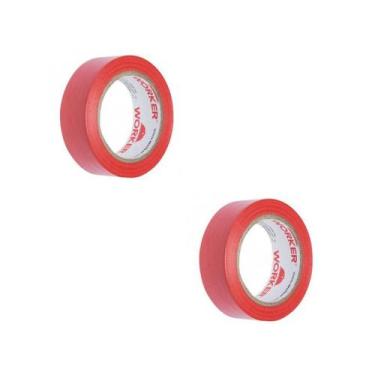 Imagem de FITA ISOLANTE PVC VERMELHA-0,15mmx19mmx10M-WORKER-kit 2pç