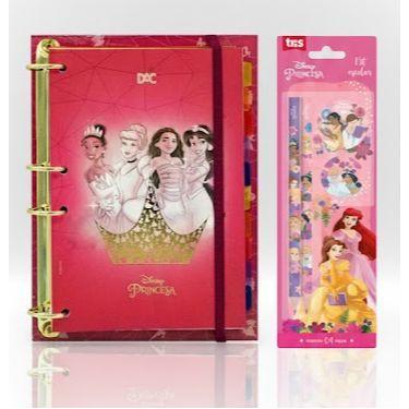 Imagem de Kit Fichário Colegial A5 Princesas Dac Original 144Fls com 10 Divisori