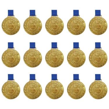 Imagem de Kit C/15 Medalhas de Ouro M43 Honra ao Mérito Com Fita Azul - Crespar