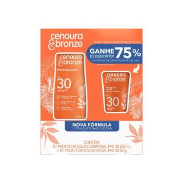 Imagem de Kit Protetor Solar Cenoura e Bronze FPS30 50g + FPS30 200ml