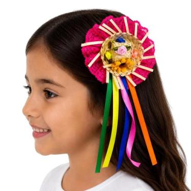 Imagem de Mini Chapéu Junino Infantil com Rendas e Fitas - - Pink - Mundo Encant