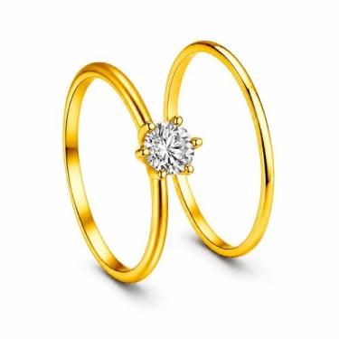 Imagem de Par Alianças Casamento Ouro 18k 2mm Noivado Compromisso Tradicional Tu