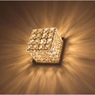 Imagem de Arandela de Cristal K9 legítimo cubo quadrada + Lâmpada LED G9 5w 110V 3000K st4559