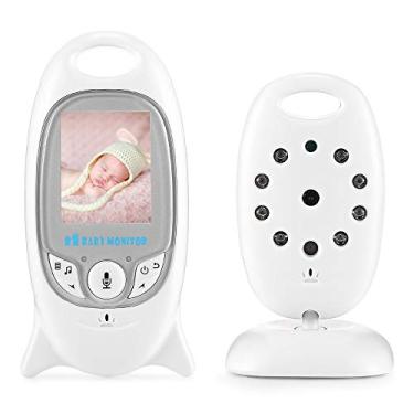 Imagem de Monitor de bebê com vídeo sem fio, LCD 2.0'', babá eletrônica de 2 vias para conversa, visão noturna e temperatura para segurança, com 8 canções de ninar