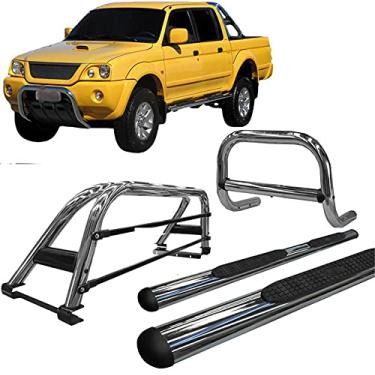 Imagem de Kit Quebra Mato +Estribo +Santo Anto Duplo L200 2004 Cromado