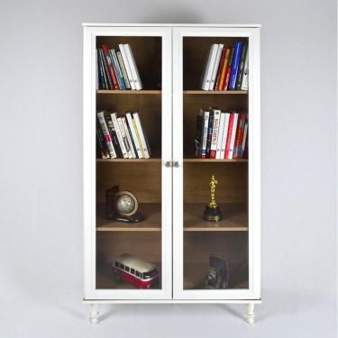 Imagem de Armário Multiuso 2 Portas De Vidro Ditália E-957 Branco