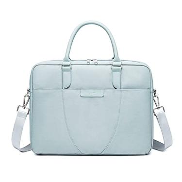 Imagem de Bestgift Bolsa de ombro para laptop de grande capacidade em polegadas, Azul claro, 37*27*8cm