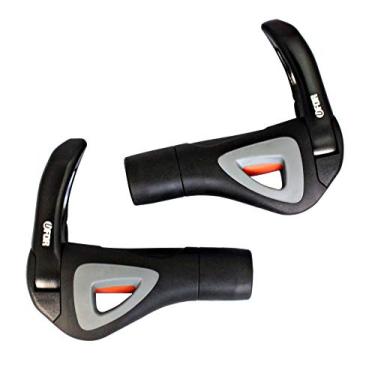 Imagem de Pegas ergonômicas de borracha UFOR CAVO, com barras de bloqueio de alumínio, preto/cinza, 135 mm, feitas em Taiwan