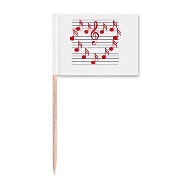 Imagem de Símbolo musical em forma de coração Espectro de palito de dente Marcador Topper Decoração de festa