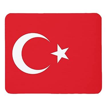 Imagem de Mouse Pad com bandeira da Turquia tapete de mouse de computador acessórios de mesa 24 cm x 20 cm cor: bandeira da Turquia