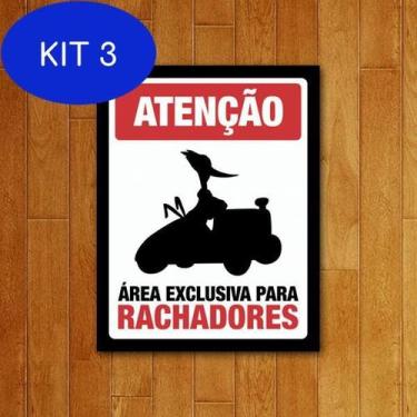 Imagem de Kit 3 Placa Decorativa - Rachadores - Legiao Nerd