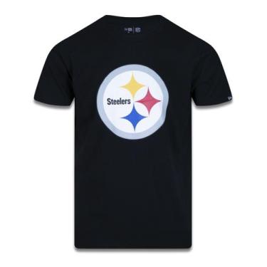 Imagem de Camiseta Plus Size Pittsburgh Steelers Nfl Branco Preto New Era