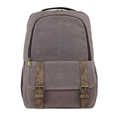 Imagem de Mochila Lenna's de Lona Tamanho Grande Masculina Feminina com Compartimento para Notebook A018 Cinza