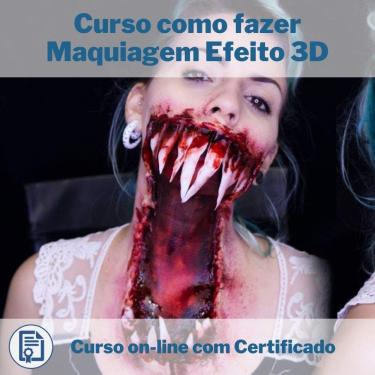 Imagem de Curso Online em videoaula de como fazer Maquiagem Efeito 3D com Certificado + 2 brindes