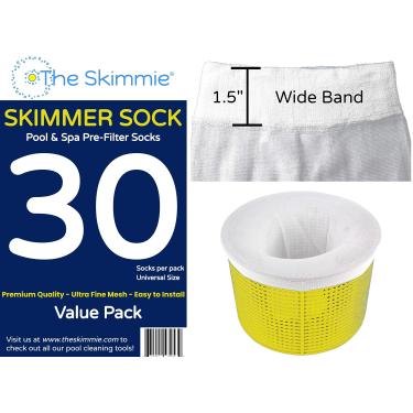 Imagem de O Skimmie Skimmer Sock / Qualidade 30 Value Pack / largo Meias Banda / malha fina Net para coletar cão, Pólen, sujeira e muito mais