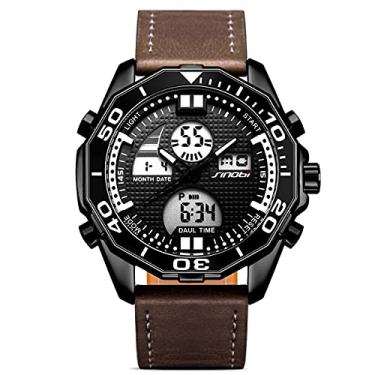 Imagem de Relógio Masculino Dupla Exibição Digital Analógico Relógio de Pulso À Prova D'agua Calendário Completo (C2)