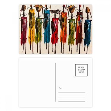 Imagem de Cartão postal de aniversário guerreiro negro africano arte abstrata cartão de agradecimento