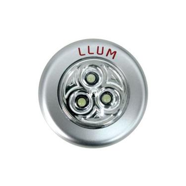 Imagem de Luminaria Residencial Luz Noturna Led Button 3leds C/Pilhas - LLUM | Cinza