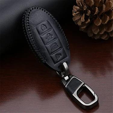 Imagem de SELIYA Capa protetora para chave de carro, serve para Nissan Qashqai Juke Note Almera Teana Tiida Murano Pathfinder Infiniti Q50, PRETO, 4