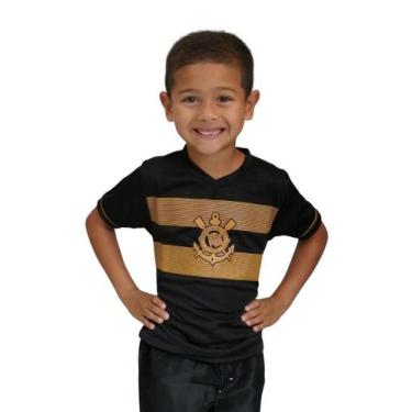 Imagem de Camiseta Infantil Corinthians Estampa Dourada Oficial - Revedor