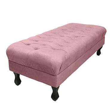 Imagem de Puff Decorativo Retrô Luis Xv Captonê 1 Metro Suede Rosa - LM DECOR