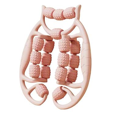 Imagem de rockible Rolo de músculo fáscia de 18, rolo de massagem de pressão manual músculos Clamp Leg Roller Massage para panturrilhas, ROSA