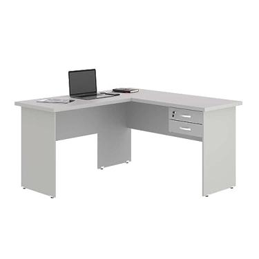Imagem de Mesa em L com Gaveteiro Carper Cinza