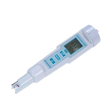 Imagem de Testador de qualidade de água 4 em 1 pH/EC/TDS/medidor de temperatura IP55 à prova d'água desligamento automático visor de luz de fundo testador branco PH-686