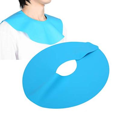 Imagem de Coleira de tintura de cabelo para barbearia, capa de silicone para tingimento de cabelo à prova d'água xaile de cabeleireiro redondo, protetor de pescoço para salão de beleza almofada de corte de cabelo (azul)