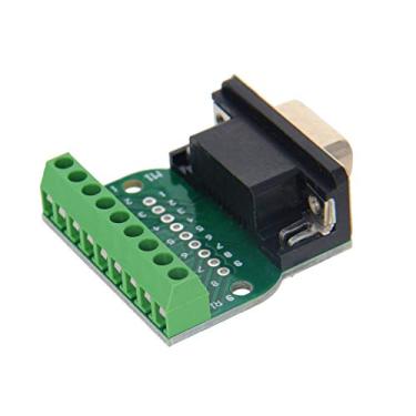 Imagem de Bettomshin Conector de placa de breakout D-sub DB9 9 pinos 2 fileiras fêmea RS232 porta serial sem solda adaptador de bloco de terminais 1 peça