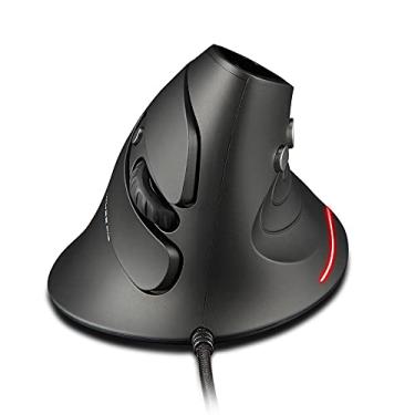 Imagem de zelotes Mouse Vertical Ergonômico,Mouse Com Fio Óptico,3200DPI, 6 Botões Mouse Óptico LED USB,Mouse para Computador para PC, Mac,Notebook