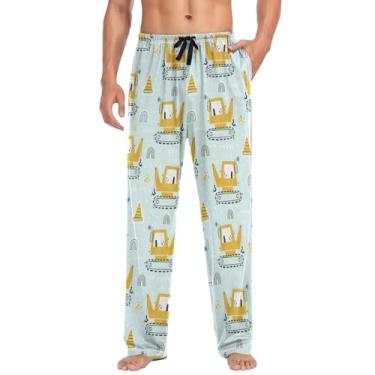 Imagem de linqin Calça de pijama masculina confortável de algodão macio para dormir aquarela crianças calças de pijama simples, Aquarela infantil simples, P