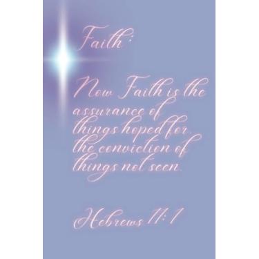 Imagem de Caderno de oração para jovens senhoras, jovens, estilo universitário com escritura de fé na capa em design rosa neon em pervinca... Papel forrado com linha de data, total de 200 páginas