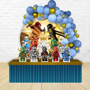 Imagem de Kit Decoração Painel Redondo Festa de Aniversário Infantil Ninja Go