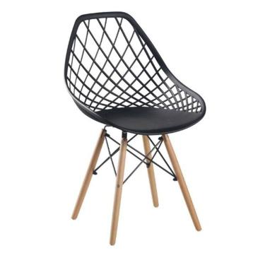 Imagem de Cadeira Cloe Base Madeira - Preta