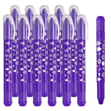 Imagem de PATIKIL Giz de cera de aquarela, 12 peças de giz de cera laváveis e misturáveis para colorir, desenhar, pintar, roxo escuro