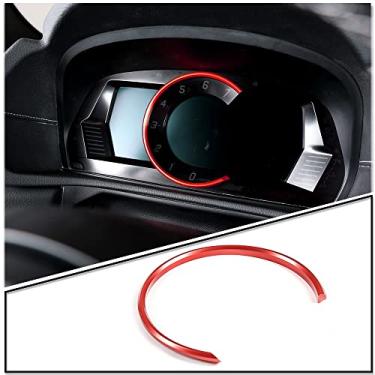 Imagem de Anel de acabamento de painel adequado para Toyot@ Supr@ GR A90 A91 MK5 2018-2022, capa de anel de decoração de tacômetro de interior de carro, capa de moldura de painel de instrumentos de liga de alumínio (vermelho)