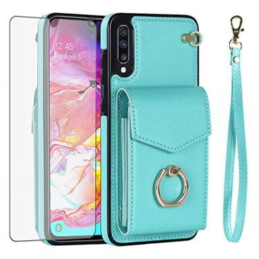 Imagem de Asuwish Capa de telefone para Samsung Galaxy A50 A50S A30S Capa carteira com protetor de tela de vidro temperado e anel de bloqueio de RFID, porta-cartões, acessórios para celular A 50 50S 30S S50 50A