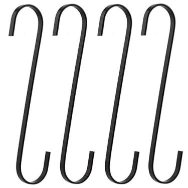 Imagem de LuoQiuFa Ganchos extra grandes em forma de S de 20,32 cm, ganchos longos resistentes para pendurar ganchos de extensão de plantas para utensílios de cozinha, utensílios, pérgula, armário, cesta de flores, jardim, uso interno e externo (pacote com 4)