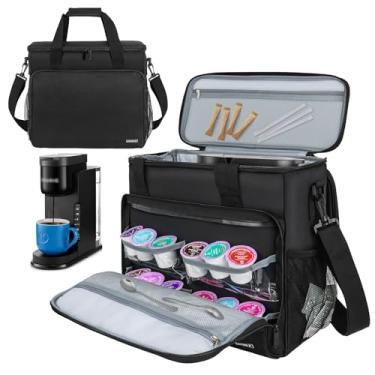Imagem de LEFOR·Z Bolsa de transporte para cafeteira de viagem compatível com Keurig K-Slim/K-Express/K-Iced, bolsa de armazenamento portátil com alça de ombro (design)