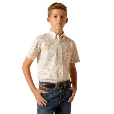 Imagem de ARIAT Camisa de modelagem clássica Edison para meninos, Bronzeado, PP