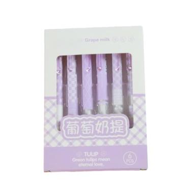 Imagem de Joucien 6 peças/caixa -0,5 mm ST Head Press Caneta neutra de secagem rápida preta neutra - extrato de leite de uva