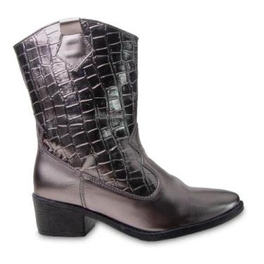 Imagem de Bota Feminina Texana Country  Moda Metalizada Ana Caste - Menina Brasi