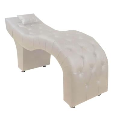 Imagem de Speciale Home - Maca Estofada para Clínica de Estética Facial com Capitonê Andressa Bege Material Sintético Speciale Home