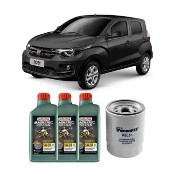 Imagem de Kit Troca Oleo Filtro Fiat Mobi 1.0 12v 3cil Castrol