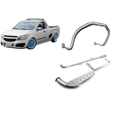 Imagem de Kit Quebra Mato Estribo Cromado Montana 2011 até 2020 - HOZZ